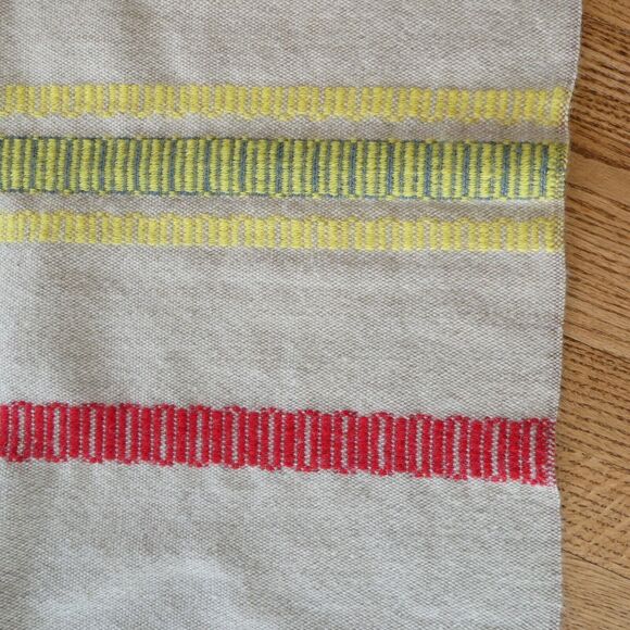 Hand Woven Wool Throw Blanket 52x62 Colorful Stripes Scandinavian MCM Boho - Picture 6 of 8